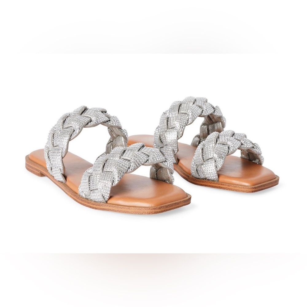 Steve Madden Silver Braided Sandals